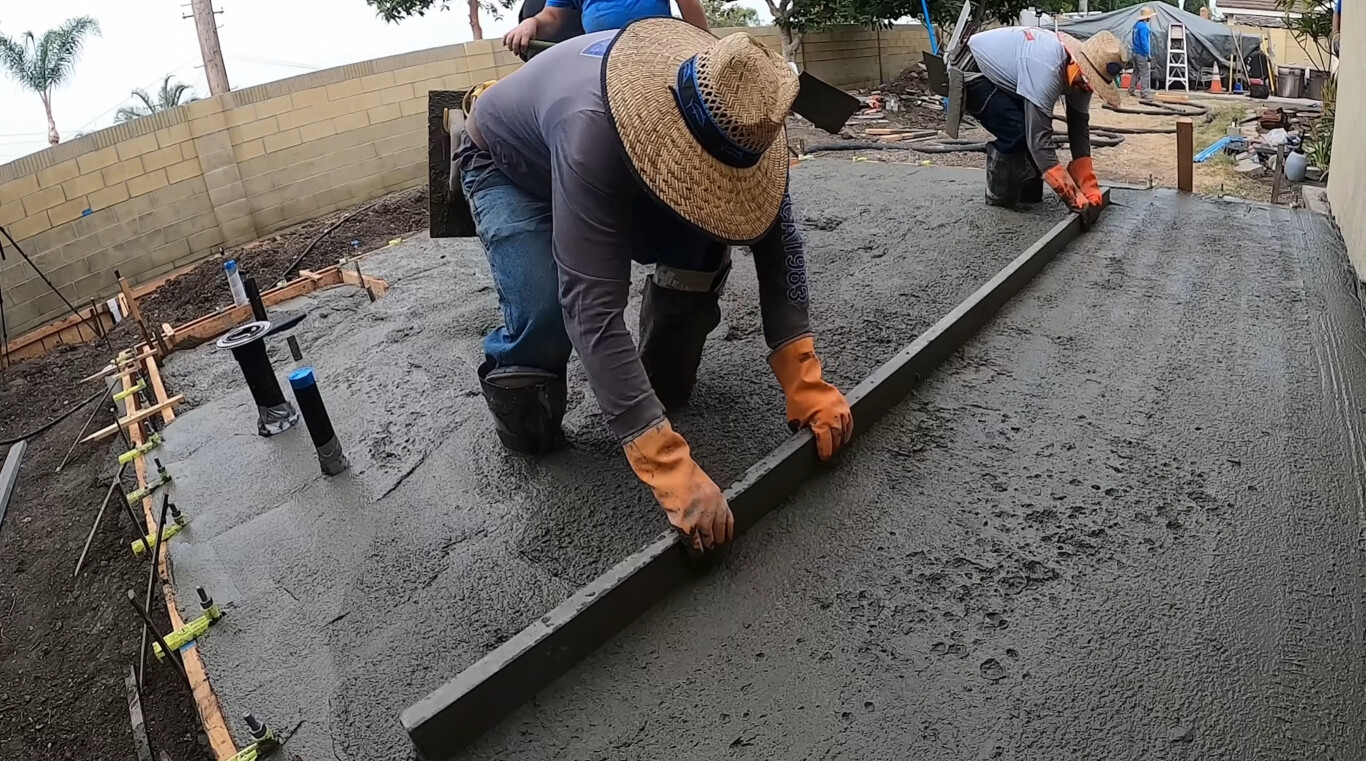 Concrete slab finishing work in La Habra, CA
